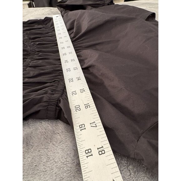 Zara Women's Boho Puff Sleeve Mini Dress XS Black Lace Hem Bohemian Party LBD - Picture 9 of 10